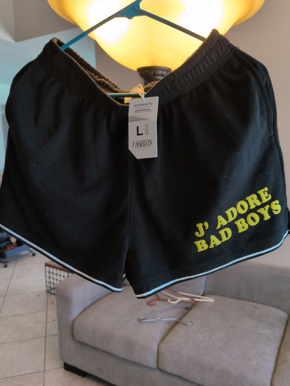 Black Graphic Athletic Shorts - J'Adore Bad Boys